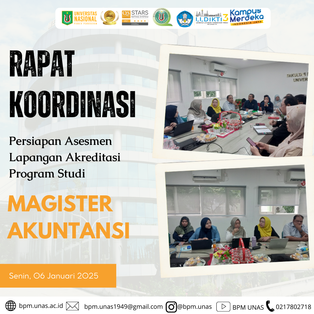 Rapat Koordinasi Persiapan Asesmen Lapangan Akreditasi Program Studi