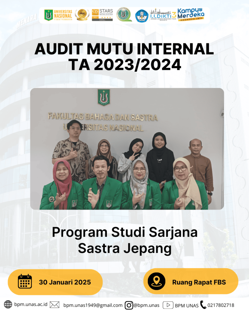 Audit Mutu Internal TA 2023/2024 – Program Studi Sarjana Sastra Jepang