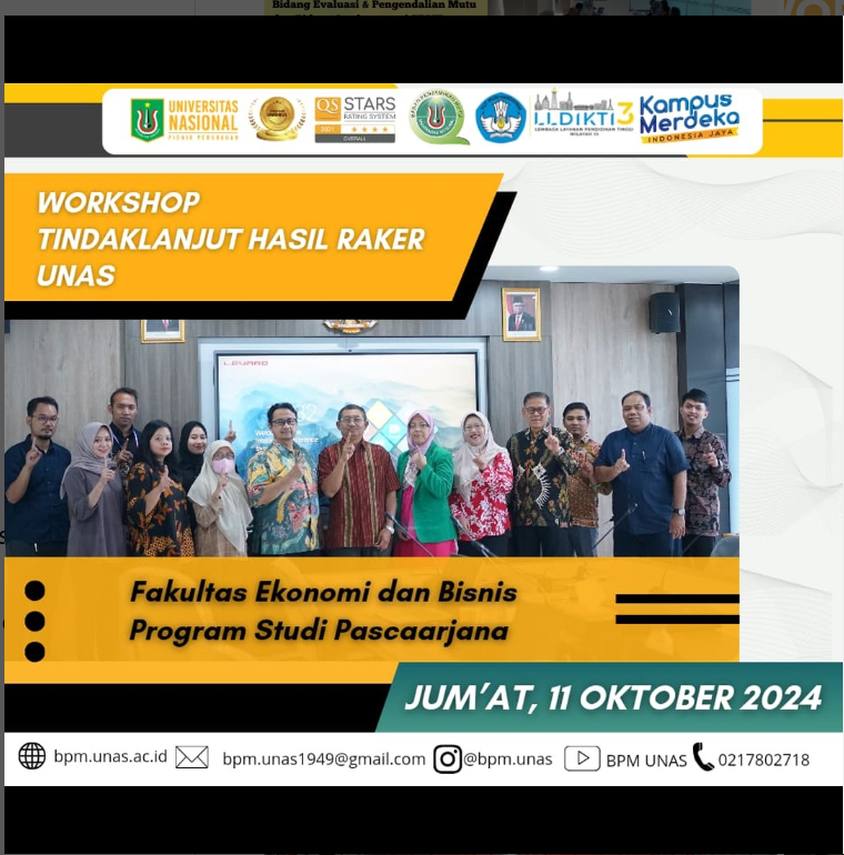 Workshop Hasil Tindaklanjut Raker UNAS – FEB Pascasarjana