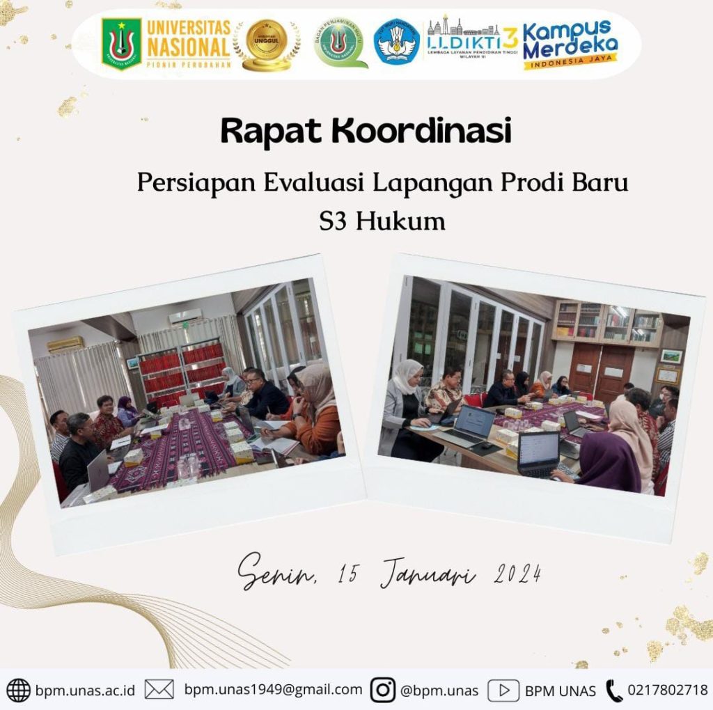 Rapat Koordinasi Persiapan Evaluasi Lapangan Prodi Baru S3 Hukum