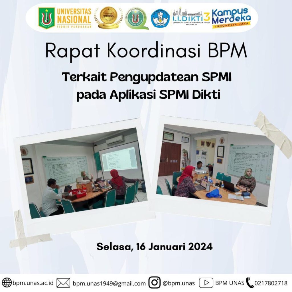 Rapat Koordinasi BPM Terkait Pengupdatetan SPMI pada Aplikasi SPMI Dikti