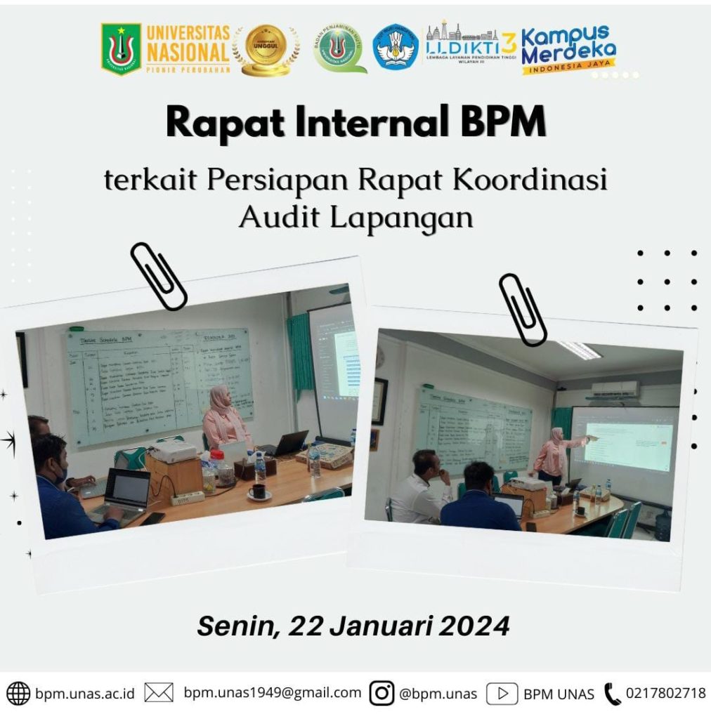 Rapat Internal BPM terkait Persiapan Rapat Koordinasi Audit Lapangan