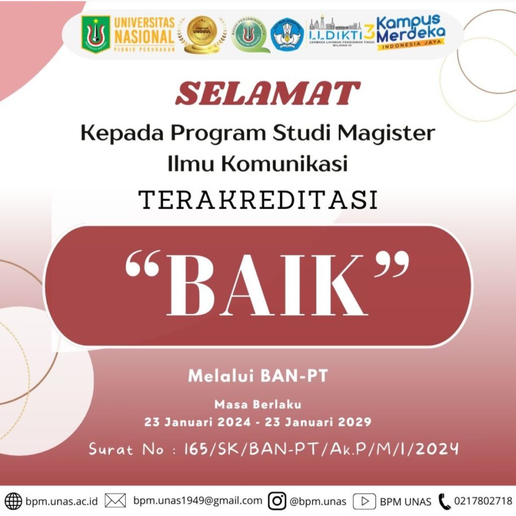 Selamat Kepada Program Studi Magister Ilmu Komunikasi