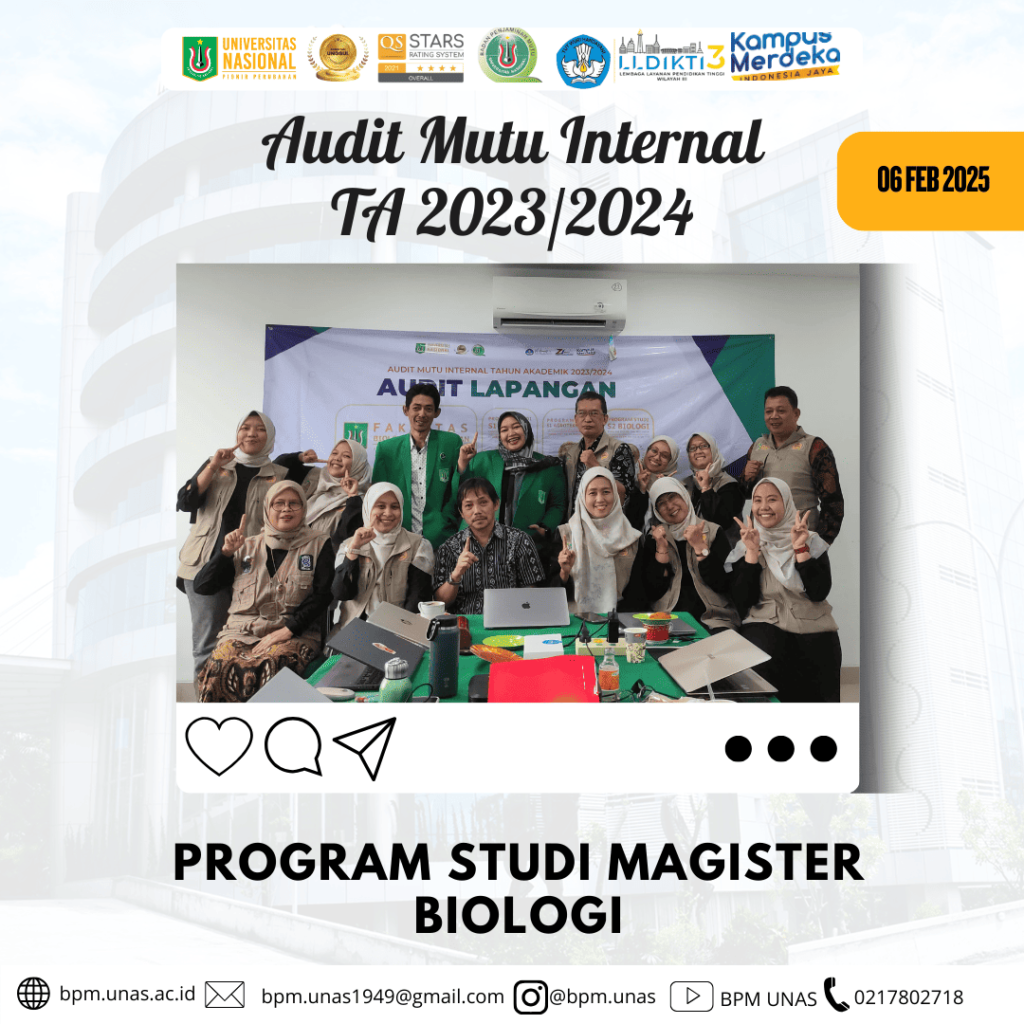 Audit Mutu Internal TA 2023/2024 – Program Studi Magister Biologi