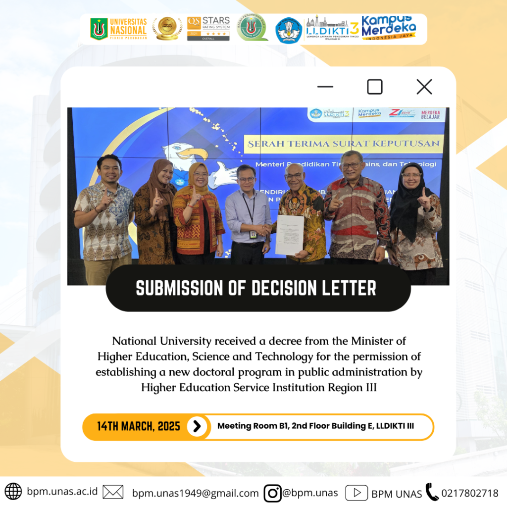 Penyerahan Surat Keputusan (SK) atas Perizinan Pembukaan Program Studi Doktor Administrasi Publik