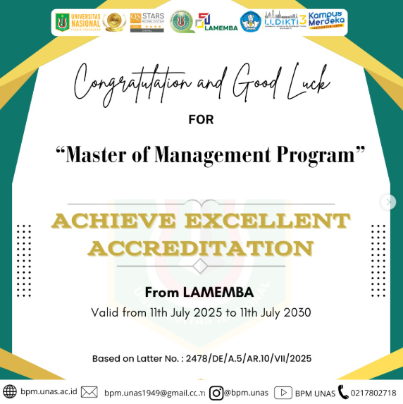 Congratulation and Good Luck for “Master of Management Program”