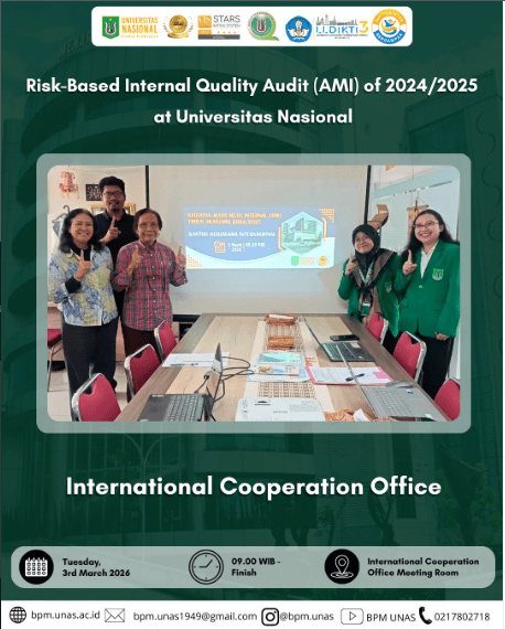 Risk-Based Internal Quality Audit (AMI) of 2024/2025 at Universitas Nasional – International Cooperation Office