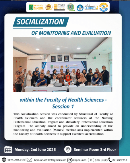 Socialization of Monitoring and Evaluation (Monev) within the Faculty of Health Sciences – Session 1