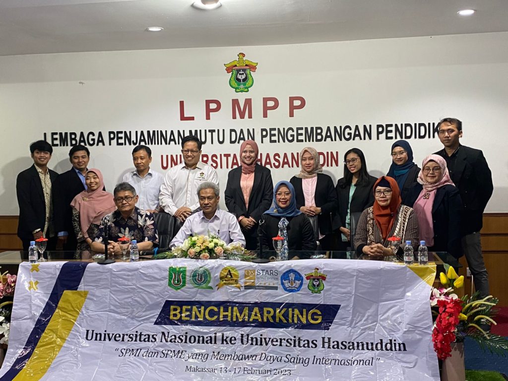 Benchmarking Universitas Nasional Ke Universitas Hasanuddin dengan tema ” SPMI dan SPME yang Membawa Daya Saing Internasional “
